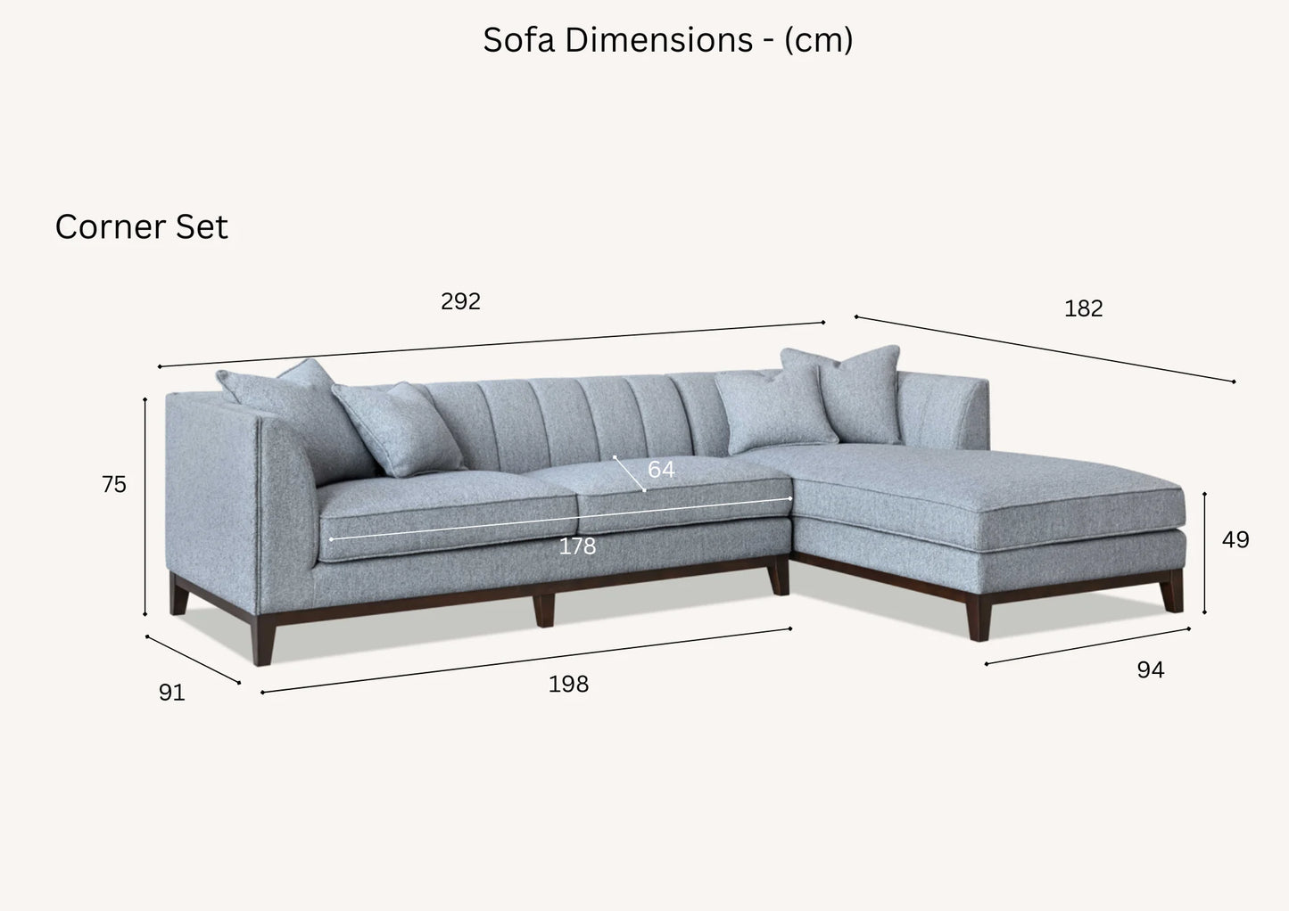 Lunara Delfine Sofa – Right Hand Corner (Boucle)