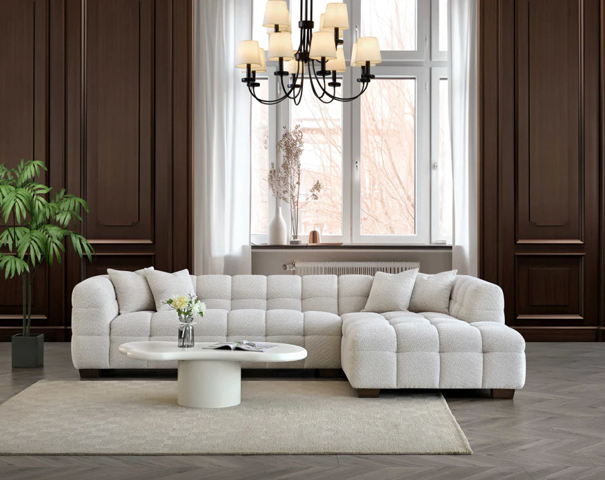 Tribeca Sofa – Right Hand Corner in Oatmeal Boucle