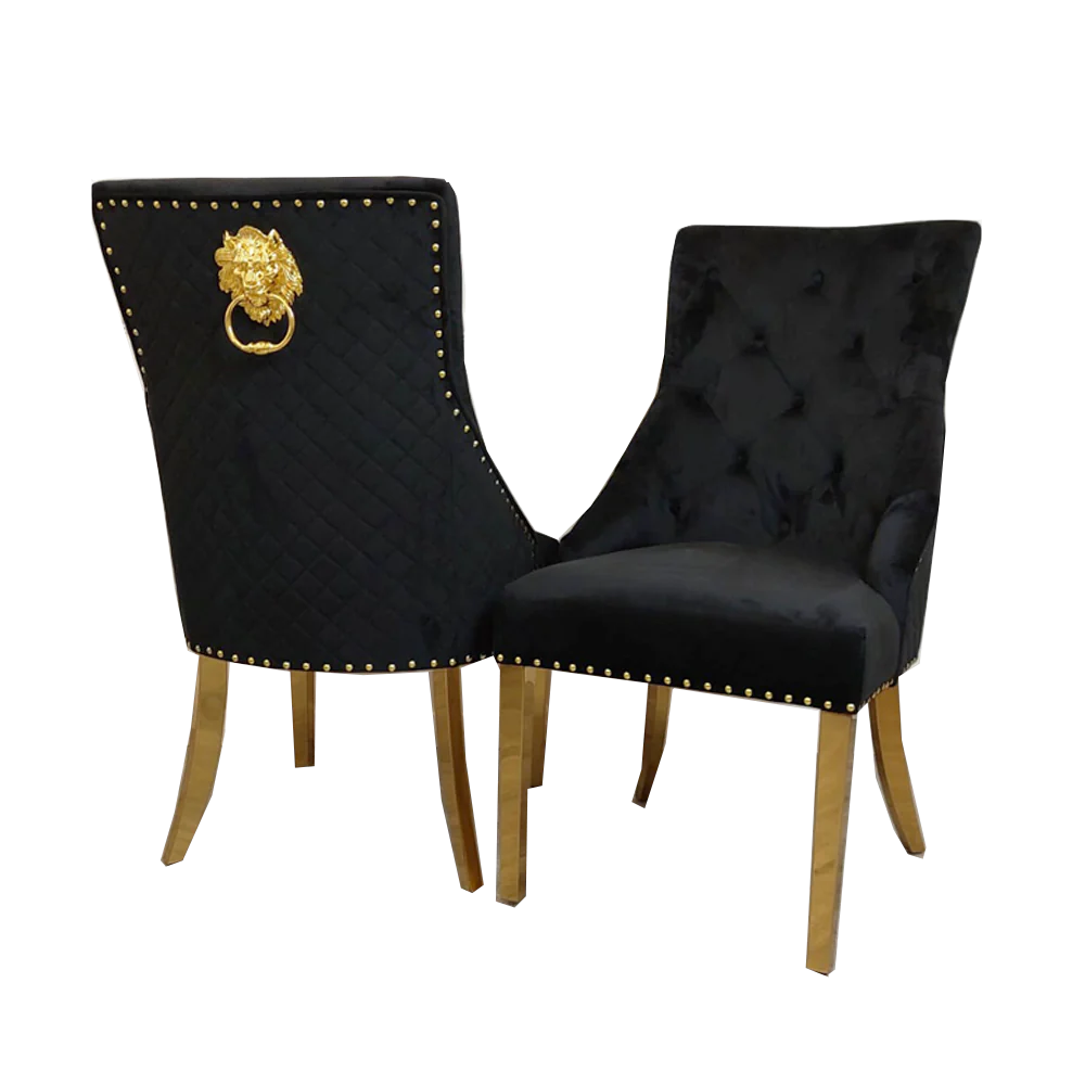 The Royale Dining Set - With 4 Valentina Lion Chairs